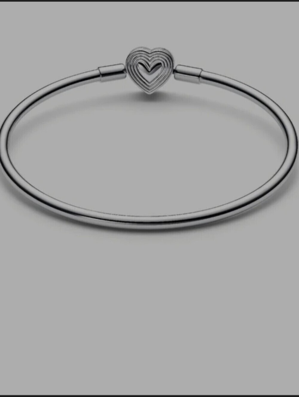 Authentic Pandora Radiating Heart Clasp Bangle Sterling silver - Picture 9 of 10